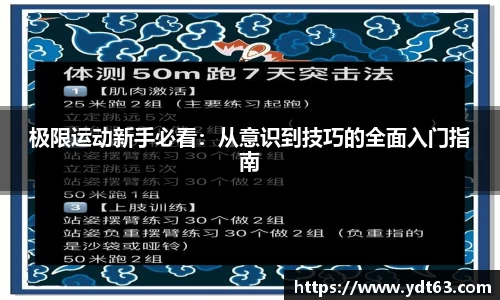 极限运动新手必看：从意识到技巧的全面入门指南