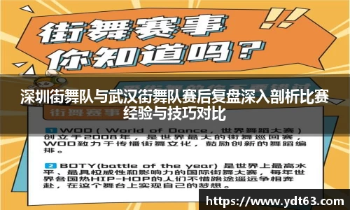 深圳街舞队与武汉街舞队赛后复盘深入剖析比赛经验与技巧对比