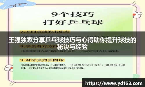 王强独家分享乒乓球技巧与心得助你提升球技的秘诀与经验